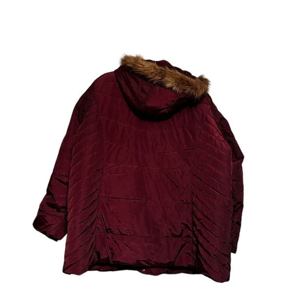 Catherines Faux Fur Trim Puffer Coat 2X - Picture 4 of 9